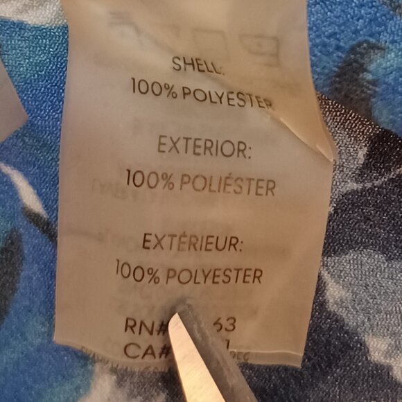 Women's Calvin Klein Blue Hawaiian Button Up Shirt with No Care Tag and No Size - Picture 11 of 12